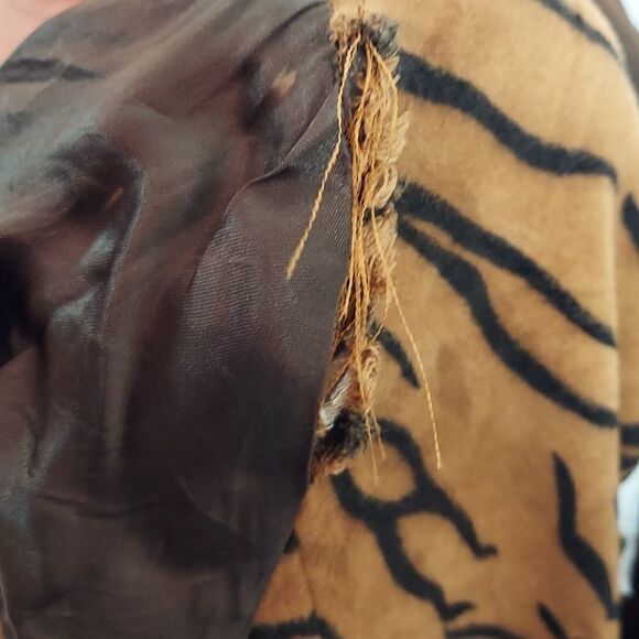 Moschino Metallic Animal Print Lined Trench Coat Sz 6 - Picture 5 of 8